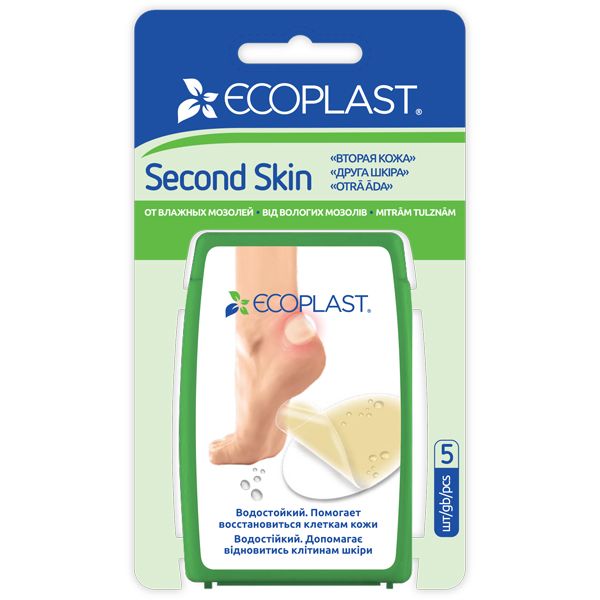 фото упаковки Ecoplast Second Skin Пластырь противомозольный гидроколлоидный