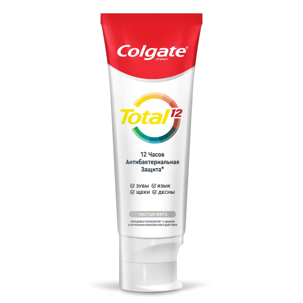 Colgate Паста зубная Total 12 Чистая мята, паста зубная, 75 мл, 1 шт.