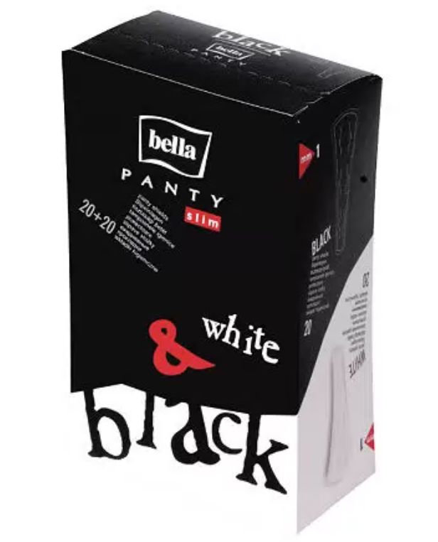 Bella Panty Slim Black&White прокладки ежедневные, прокладки гигиенические, 40 шт.