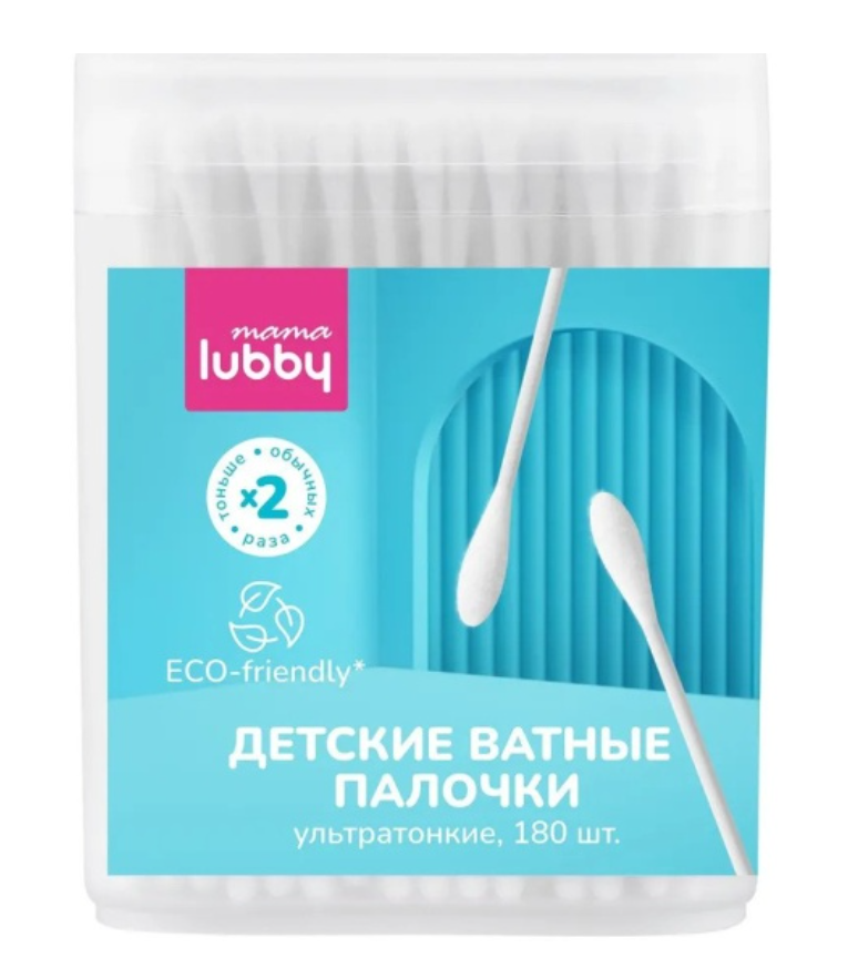 фото упаковки Lubby mama палочки ватные детские ультратонкие