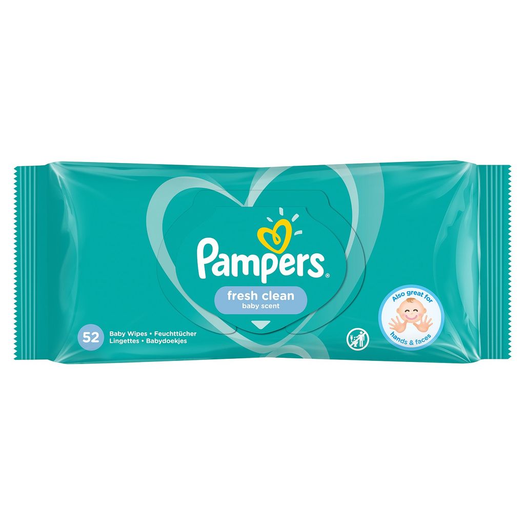 Pampers Fresh clean Салфетки влажные детские, 52 шт.
