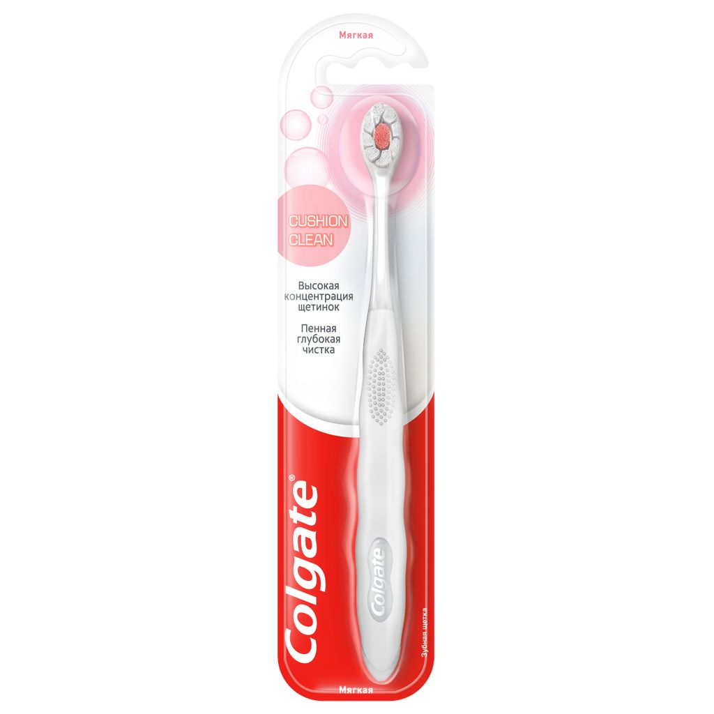 Colgate Cushion Clean Зубная щетка, щетка зубная, мягкая, 1 шт.