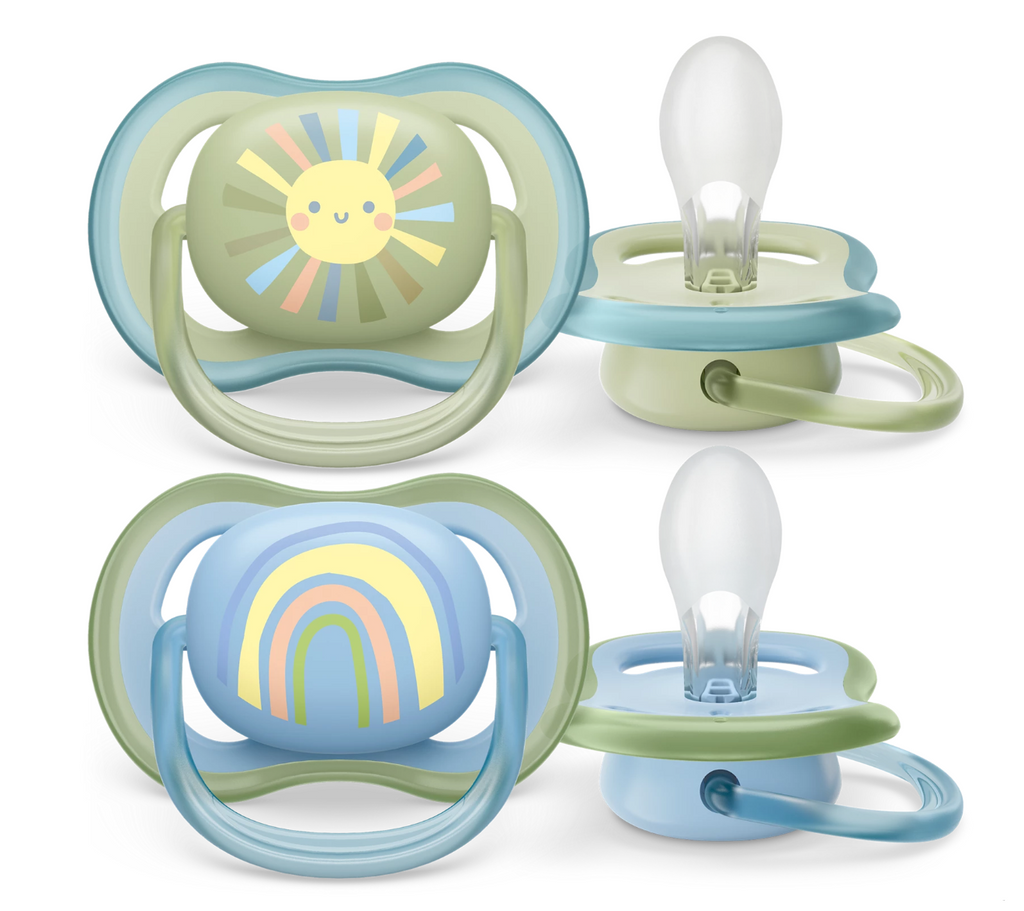 Philips Avent Ultra Air Соска-пустышка, 0-6 месяцев, SCF085/58, соска-пустышка, силиконовая ортодонтическая с футляром, 2 шт.