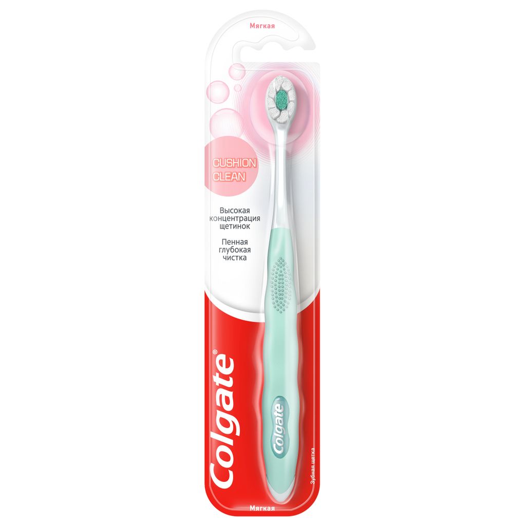 Colgate Cushion Clean Зубная щетка, щетка зубная, мягкая, 1 шт.