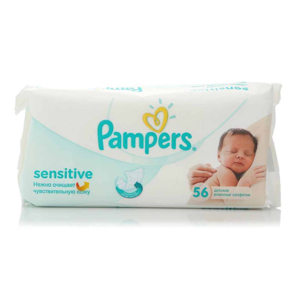 Pampers Sensitive Салфетки влажные детские, 56 шт.