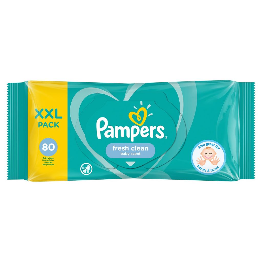 Pampers Fresh clean Салфетки влажные детские, 80 шт.
