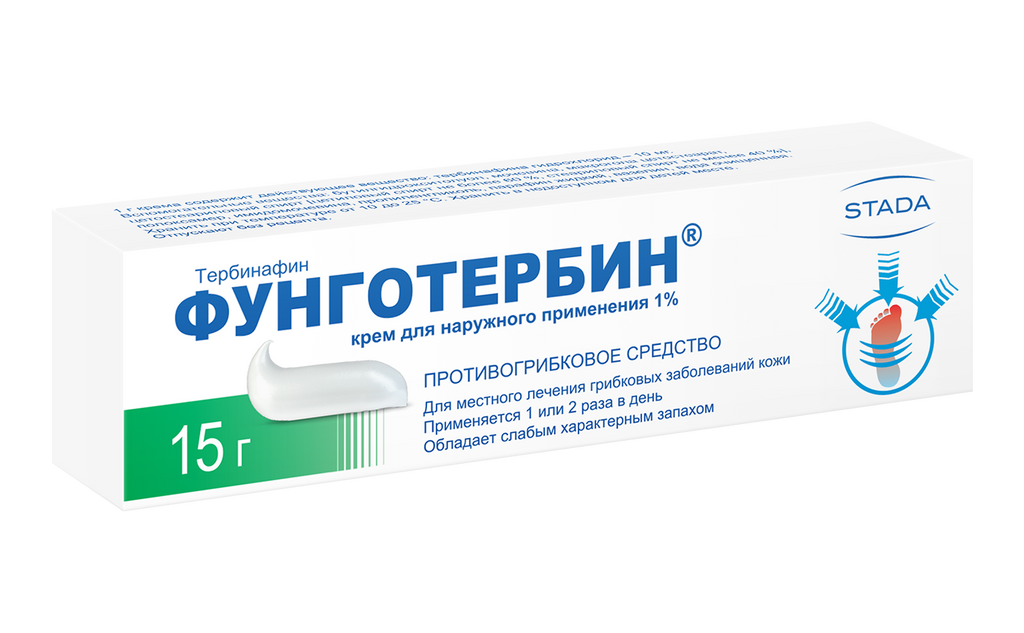 Фунготербин, 1%, крем для наружного применения, 15 г, 1 шт.