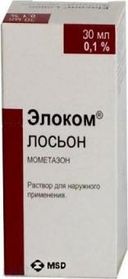 Элоком Лосьон, 0.1%, раствор для наружного применения, 30 мл, 1 шт.