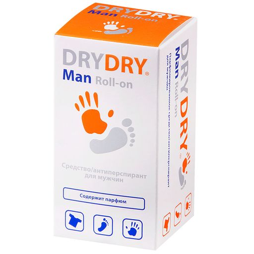 Dry Dry Man средство от обильного потовыделения для мужчин, део-ролик, 50 мл, 1 шт.