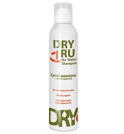 Dry Ru shampoo no water Шампунь сухой 4 сезона, для всех типов волос, 300 мл, 1 шт.