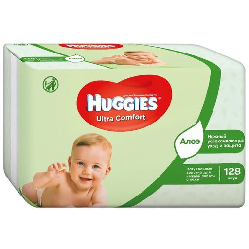 Huggies Ultra comfort салфетки влажные детские, 128 шт.