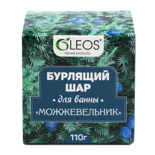 Oleos Бурлящий шар для ванны, можжевельник, 110 г, 1 шт.