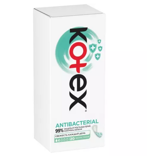 Kotex Antibacterial Прокладки ежедневные, экстра тонкие, 20 шт.