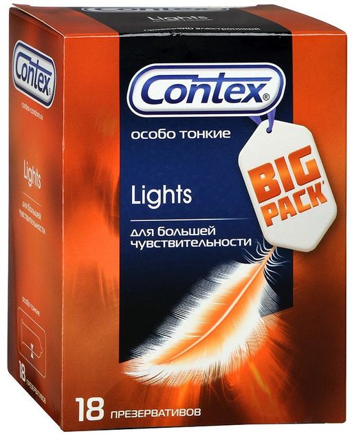 Презервативы Contex Lights, презерватив, особо тонкие, 18 шт.