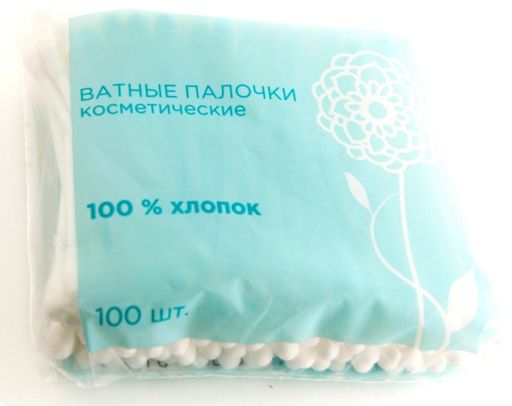 Палочки ватные, ватные палочки в пакете, 100 шт.