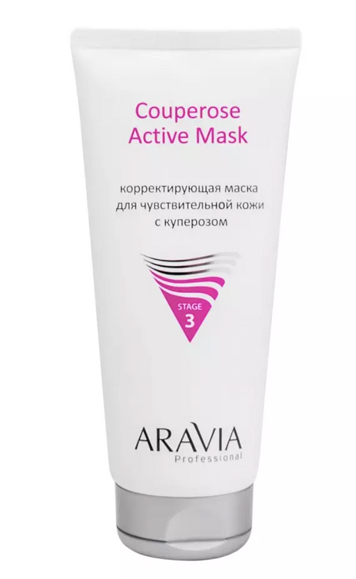 Aravia Professional Корректирующая маска, маска для лица, для чувствительной кожи с куперозом, 200 мл, 1 шт.